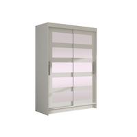 KLEIDERSCHRANK Miami IV - Silberfarben/Weiß, Holzwerkstoff/Kunststoff (120/200/58cm) - MIRJAN24