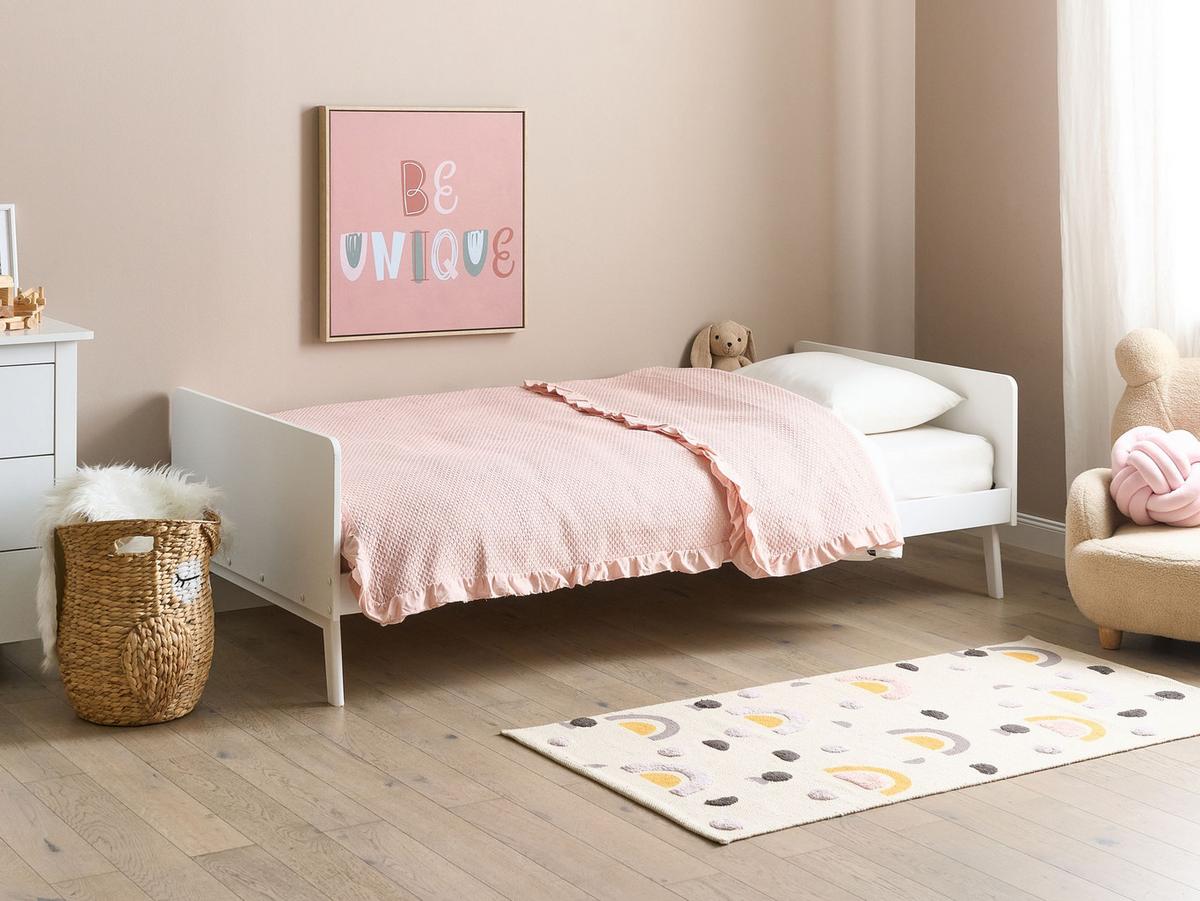 BETT mit Lattenrost 90/200 cm Weiß Bonnac - Weiß, Holz (90/200cm) - Beliani