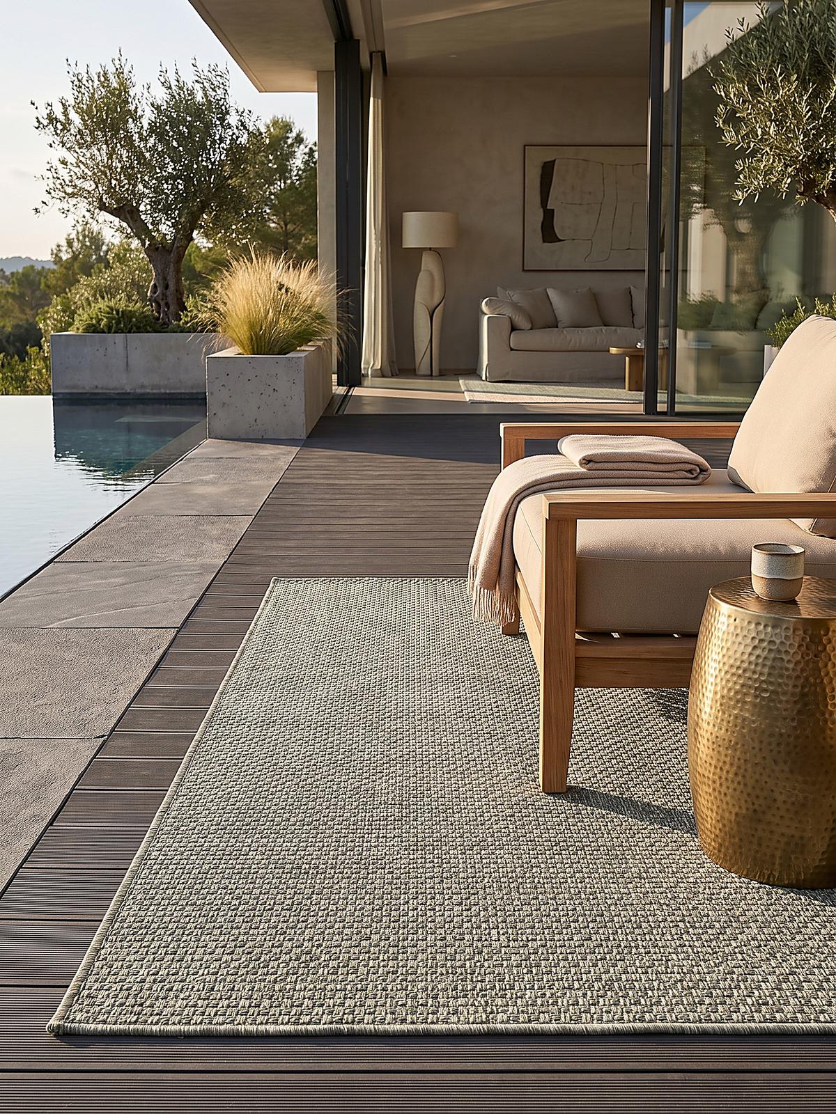 FLACHWEBTEPPICH Uni BROYE Polypropylen Grün 140 x 200 cm - Grün, Textil (140/200cm) - KADIMA DESIGN