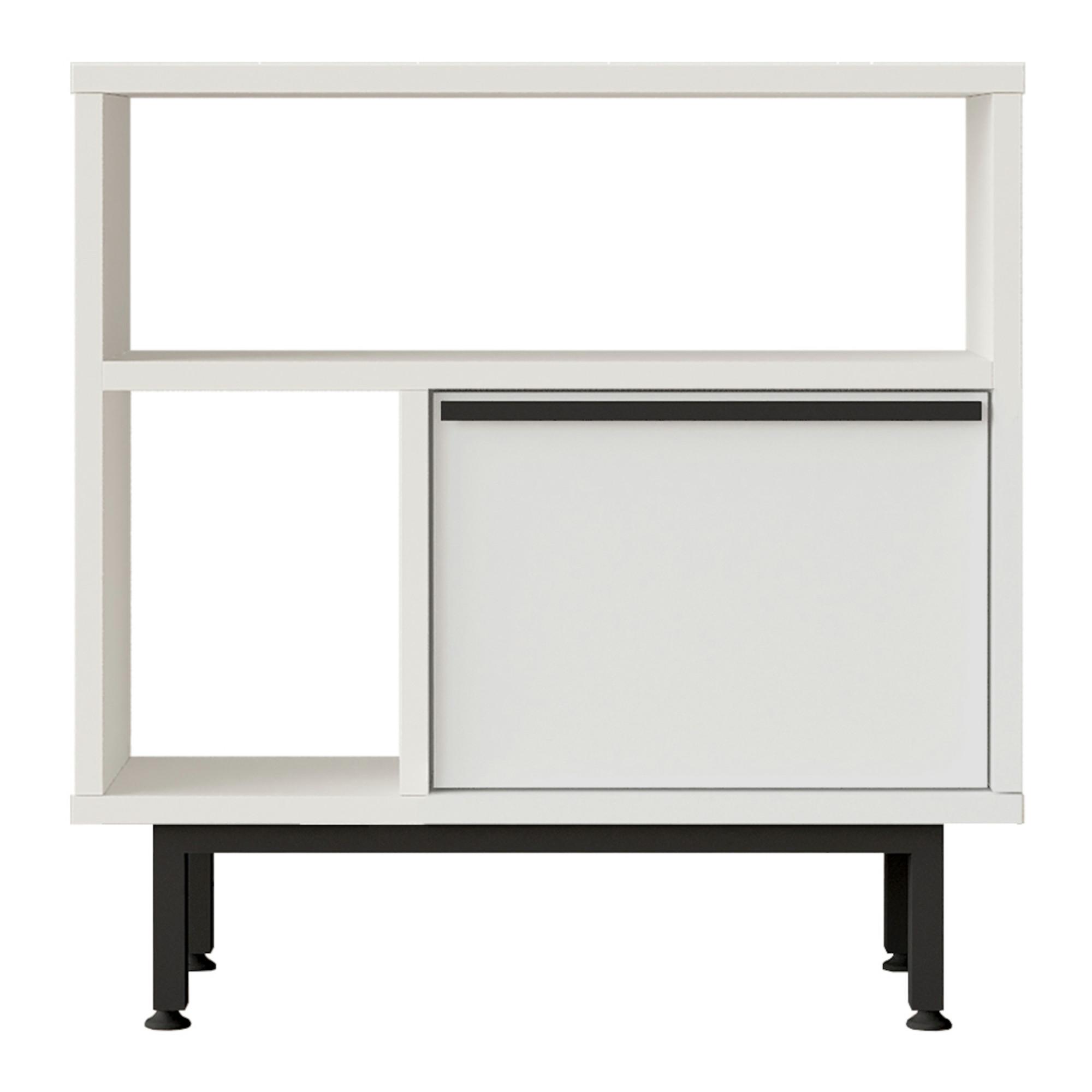 BEISTELLTISCH Vesanto - Schwarz/Weiß, Holzwerkstoff/Metall (25.5/60/60cm) - [en.casa]