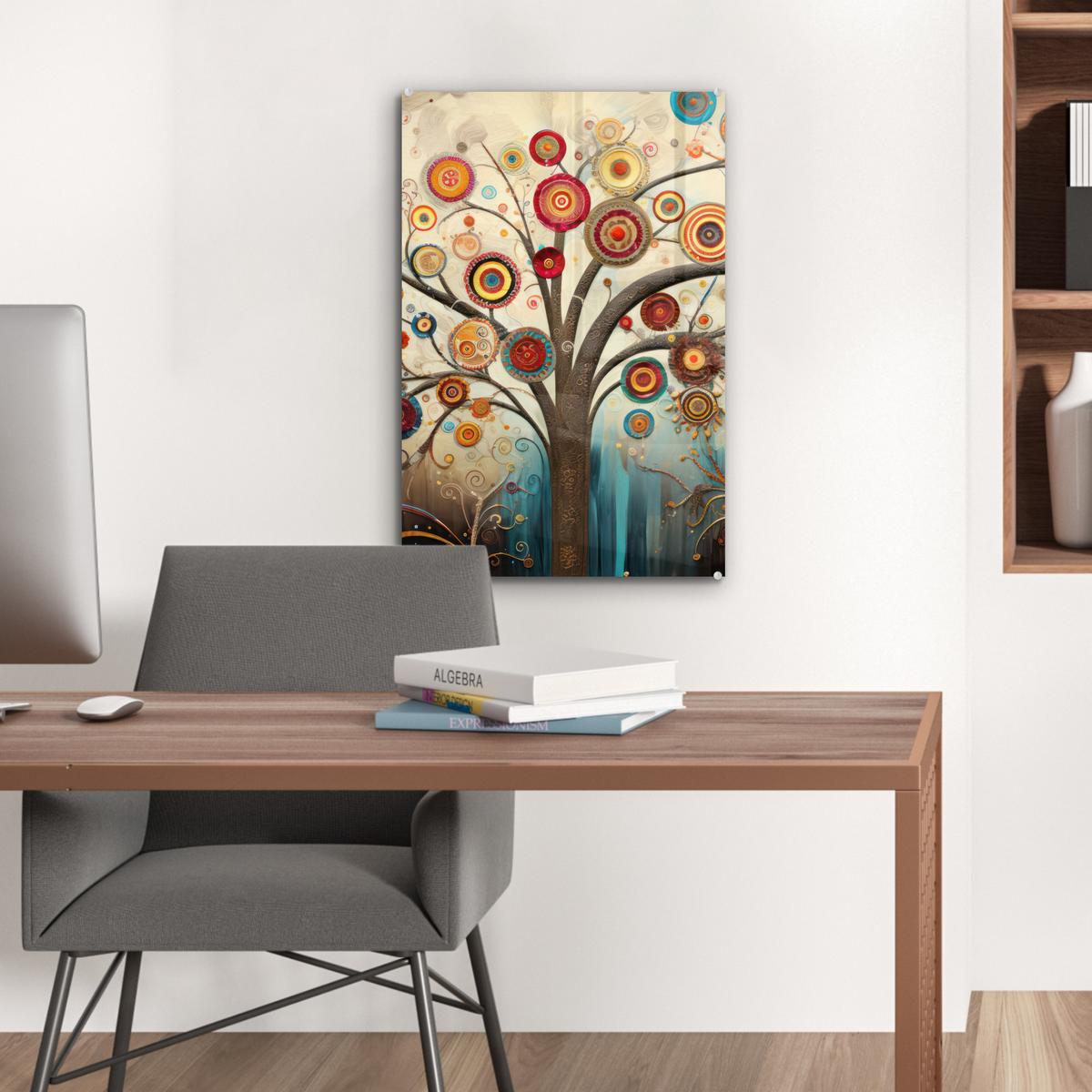 ACRYLGLASBILD Baum - Baum des Lebens - Farbe Wanddeko Wohnzimmer 40x60 cm - Braun, Glas (40/60cm) - MuchoWow