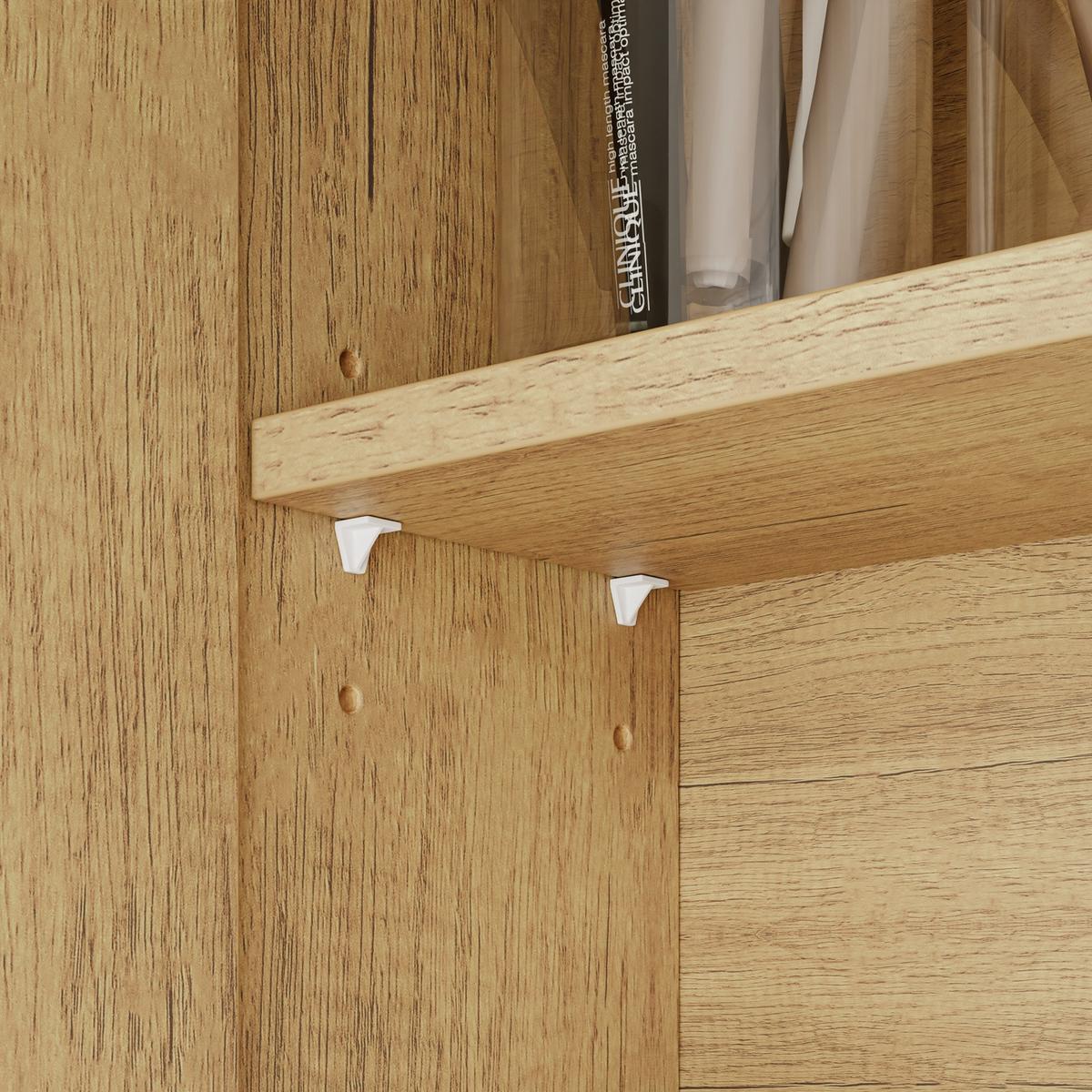 SPIEGELSCHRANK mit LED-Beleuchtung und Touch-Sensor BZR238-E-N - Ahornfarben/Weiß, Kunststoff/Fell (17/70/60cm) - SoBuy
