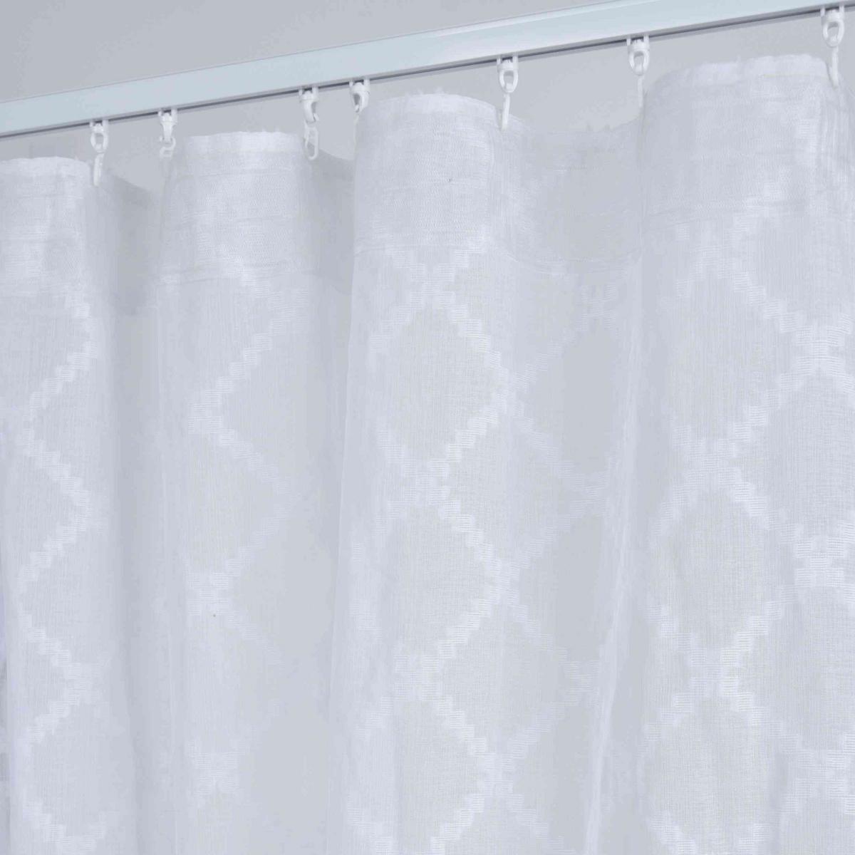 GARDINE VALENCIA HxB 245x145 cm Natur Diamond - Weiß, Textil (145/245cm)