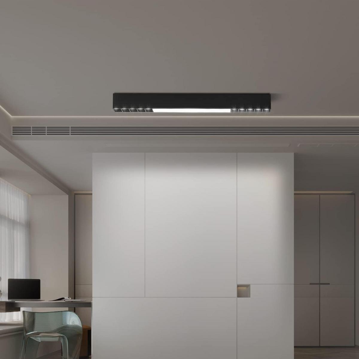 LED-DECKENLEUCHTE Ritter 53/3.5/5.5 cm - Schwarz, Metall (3.5/53/5.5cm) - Nettlife