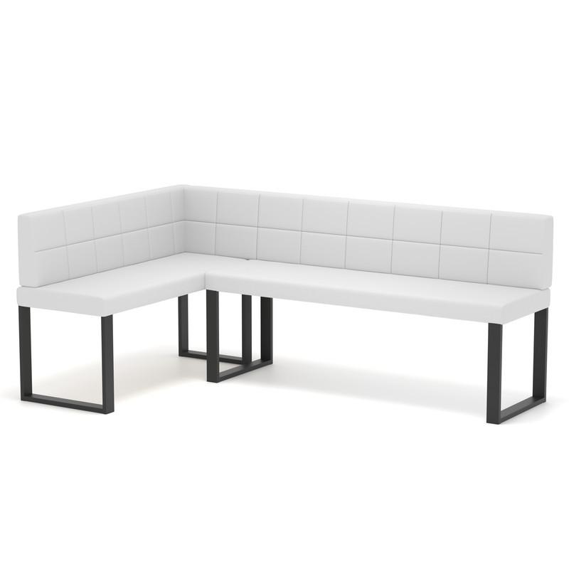 ECKBANK links SANA U Kunstleder gesteppt, 142/196 cm Weiß - Weiß, Kunststoff/Textil (142/196cm) - Idohome