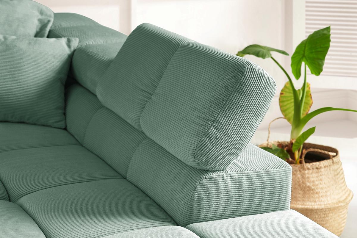 ECKSOFA NEVADA Grün Cord - Schwarz/Grün, Kunststoff/Textil (319/215cm) - KAWOLA