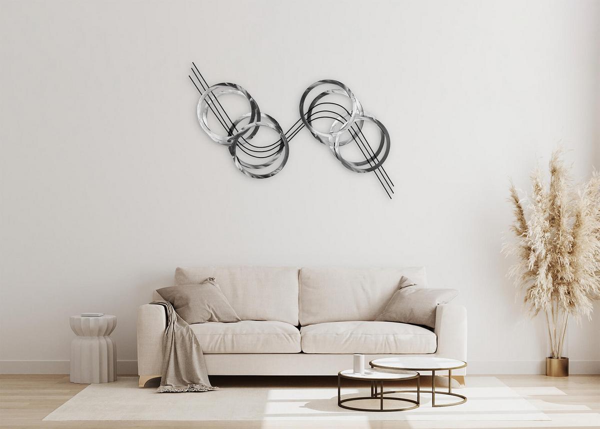 WANDDEKO Silber 115/67 cm - Silberfarben, Metall (3.5/67/5cm) - KUNSTLOFT