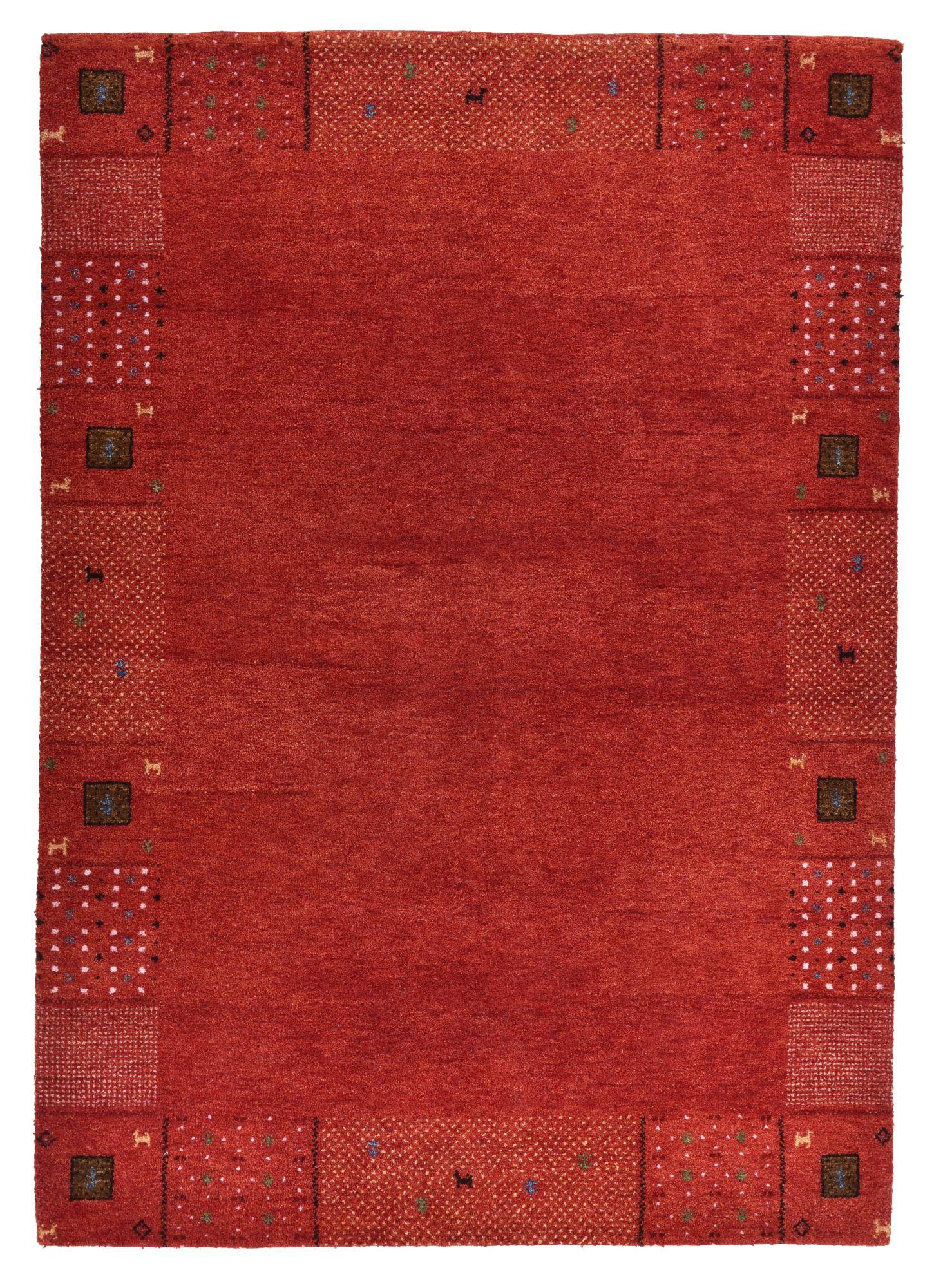 HANDKNÜPFTEPPICH Denver 120x180 cm - Rot, Textil (120/180cm) - THEKO