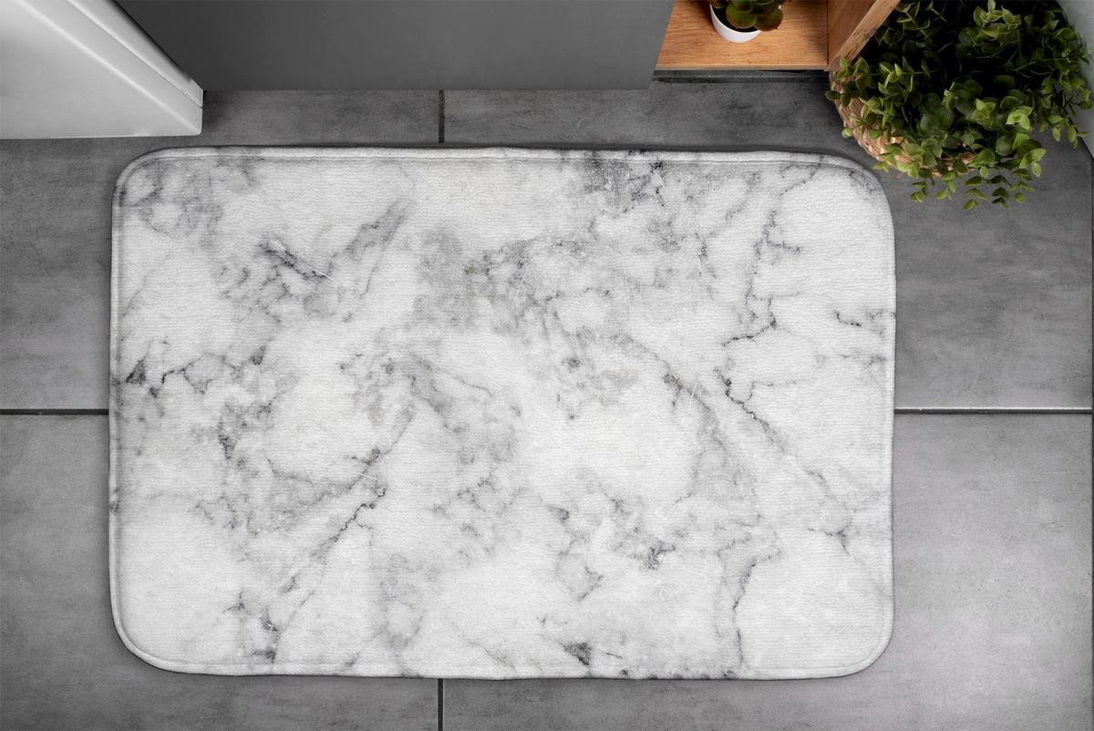 BADTEPPICH 75x45 cm Weißer Marmor - Weiß, Textil (75/45cm) - TULUP