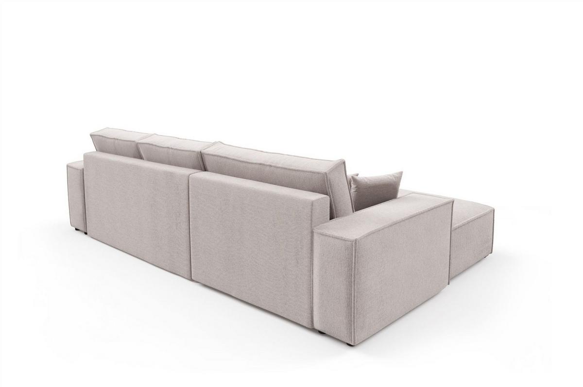 ECKSOFA Corunia In Aragon - Hellgrau, Holzwerkstoff/Textil (294/185cm) - Fun Möbel