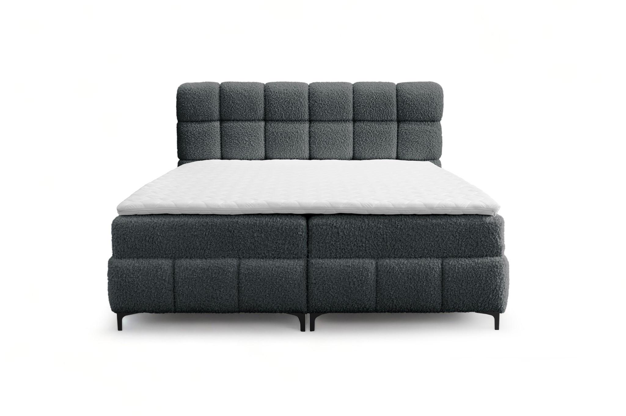 BOXBETT Sophie In Rolf - Dunkelgrau, Holzwerkstoff/Textil (140/200cm) - Fun Möbel