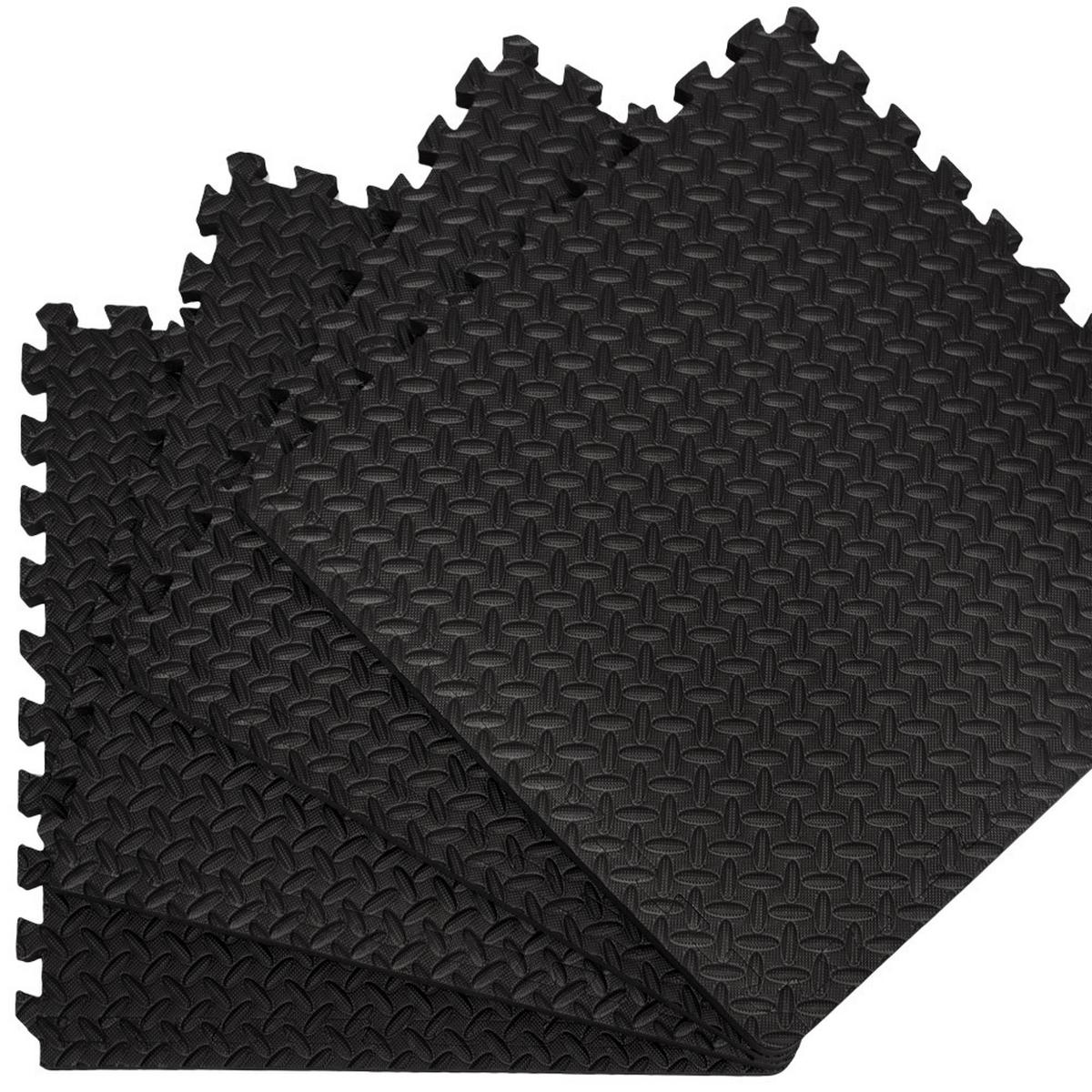 BODENSCHUTZMATTE 63x63x2 cm, Schwarz, 12er Set - Schwarz, Kunststoff (63/63/2cm) - eyepower