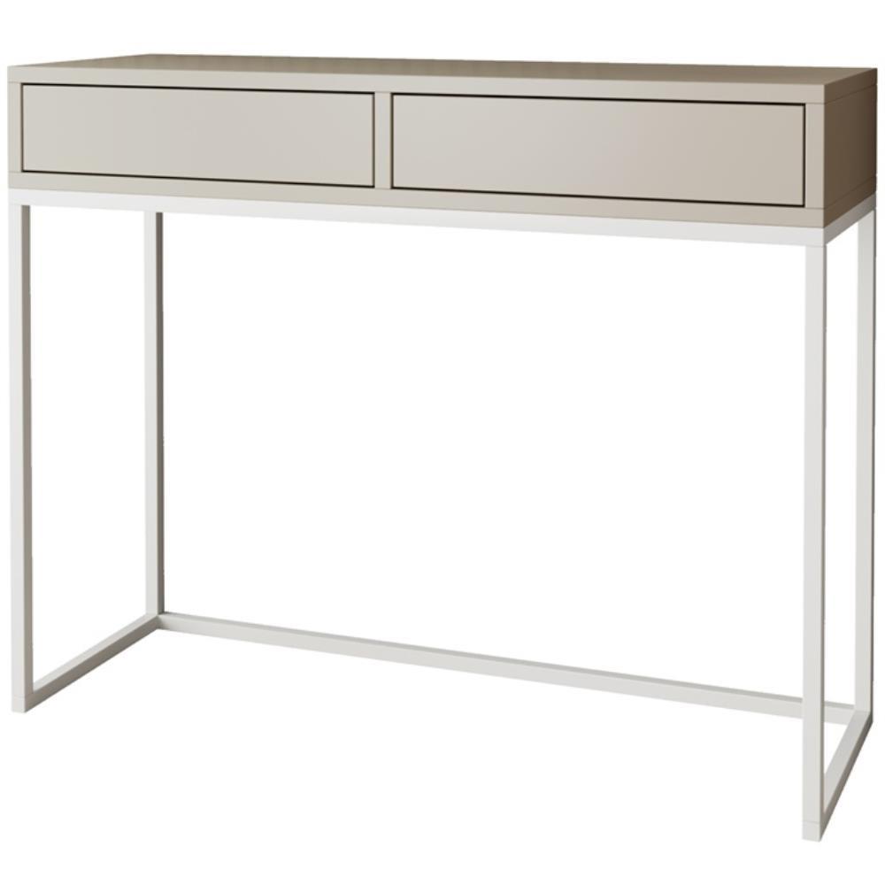 KONSOLENTISCH Lango 100/85/35 kaschmir mit weißen Matellbeinen - Kaschmir/Weiß, Holzwerkstoff/Metall (35/100/85cm) - Beautysofa