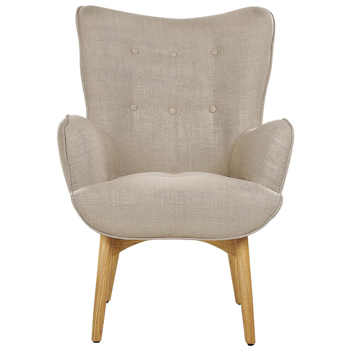SESSEL Beige mit Hocker Vejle - Hellbraun/Beige, Textil (81/100/78cm) - Beliani