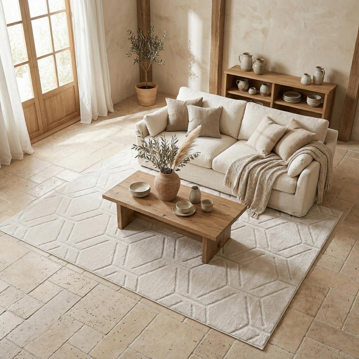 IN & OUTDOOR TEPPICH FLACHGEWEBE CLASSY - Naturfarben, Textil (120/170cm) - Pergamon