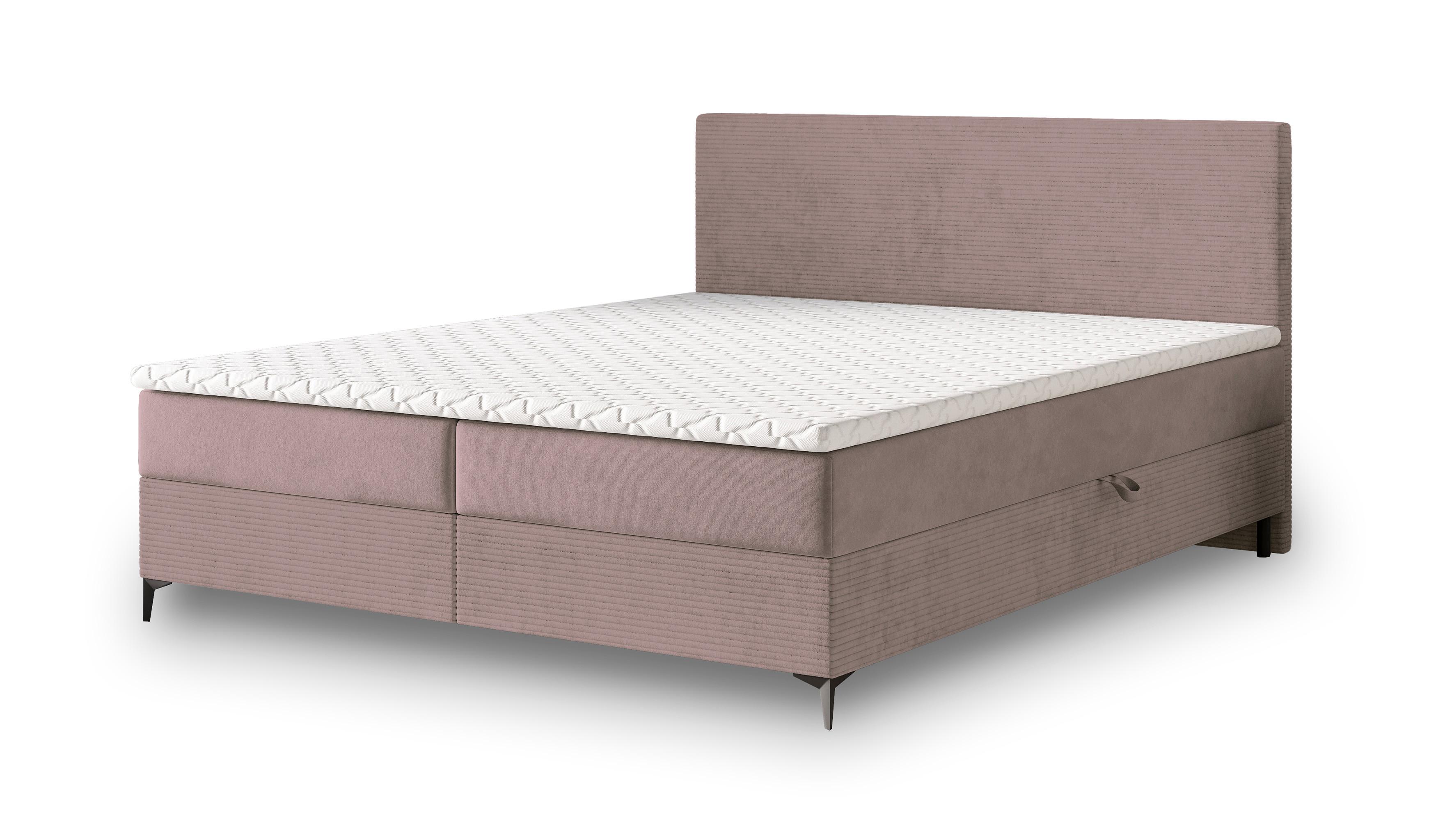 BOXBETT TORREL 180x200 cm mit Matratze und Topper - Rosa - Rosa, Holz (180/200cm) - MASSENO