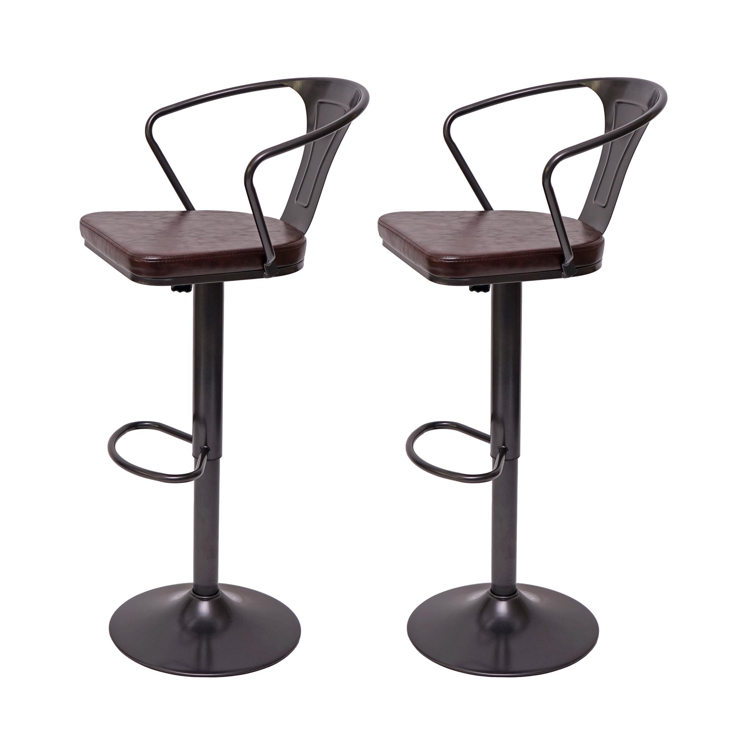 BARHOCKER H10B Schwarz, Braun 2er-Set - Schwarz/Braun, Textil (51/108/45cm) - MCW
