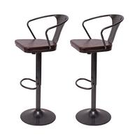 BARHOCKER H10B Schwarz, Braun 2er-Set - Schwarz/Braun, Textil (51/108/45cm) - MCW