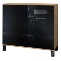 KOMMODE Skadu Schwarz Hochglanz - Schwarz Hochglanz, Holzwerkstoff (92.5/84.5/35cm) - Vladon