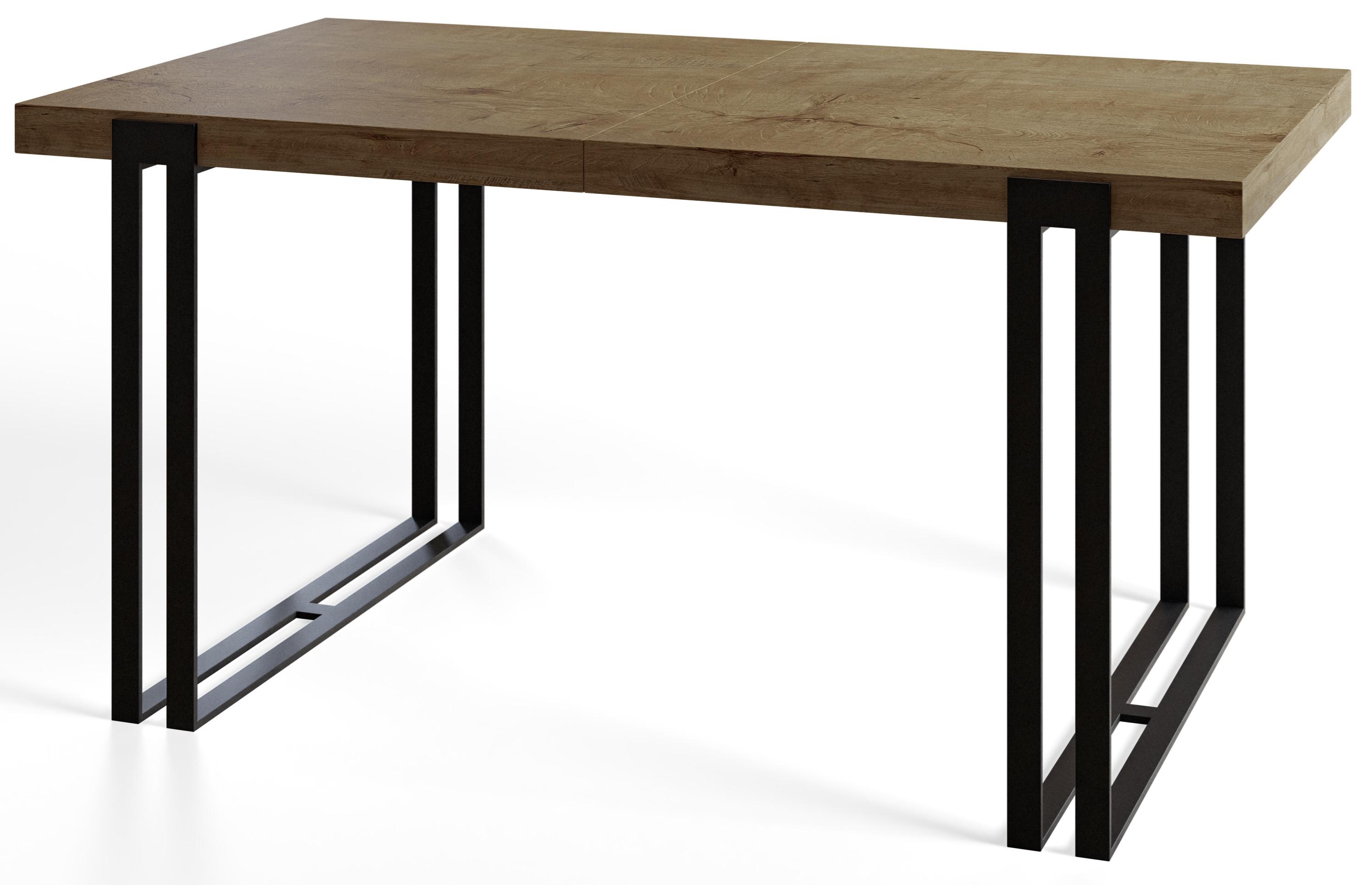 ESSZIMMERTISCH ROSA 200X90X77 cm, Farbe: LEFKAS, mit Metallbeinen in Farbe Schwarz - Dunkelbraun/Schwarz, Holzwerkstoff (200/90/77cm) - Alpi-Möbel