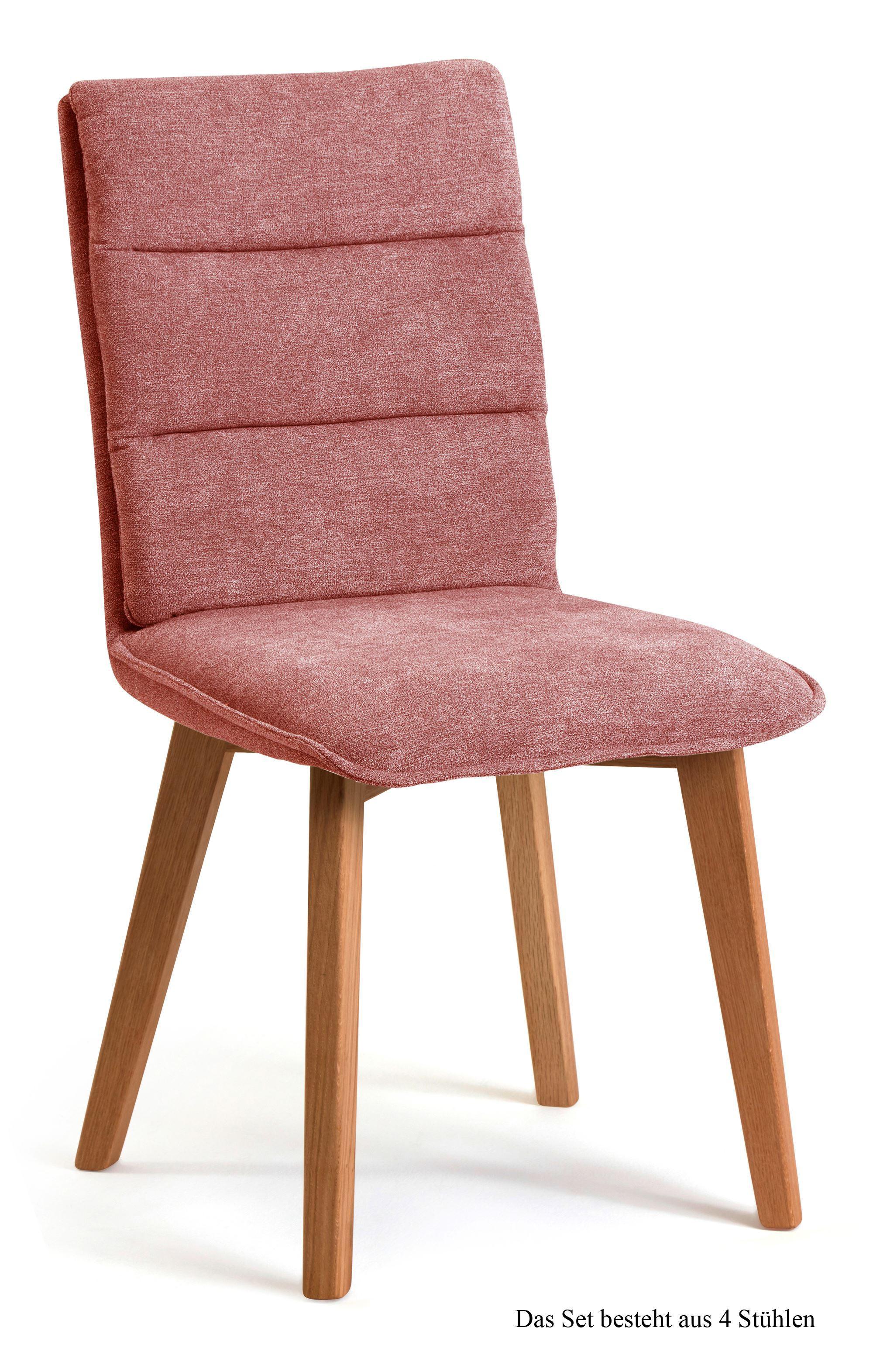 ESSZIMMERSTUHL (4er-Set) Darija 47x92x60 Eiche geölt/Rosewood - Eichefarben/Dunkelrosa, Kunststoff (60/92/47cm) - 58aufmkessel
