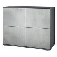 KOMMODE Rova Beton Oxid Optik - Hellgrau, Holzwerkstoff (92.5/75.5/35cm) - Vladon