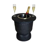 3-IN-1 LOUNGETISCH MIT EDELSTAHL-KÜHLER Paris Schwarz 43 cm - Schwarz, Kunststoff/Metall (41/41/43cm) - COOTAB Cooler Table