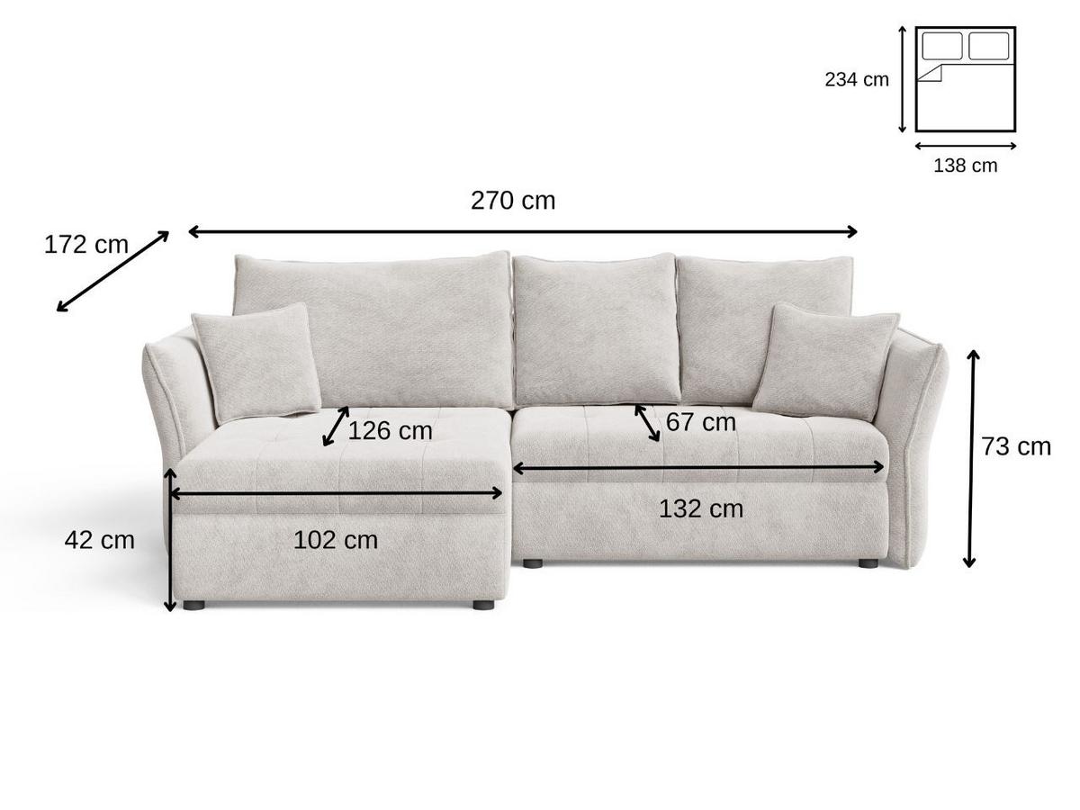 ECKSOFA Lino Hellgrau - Hellgrau/Schwarz, Holz/Kunststoff (270/172cm) - Graingold