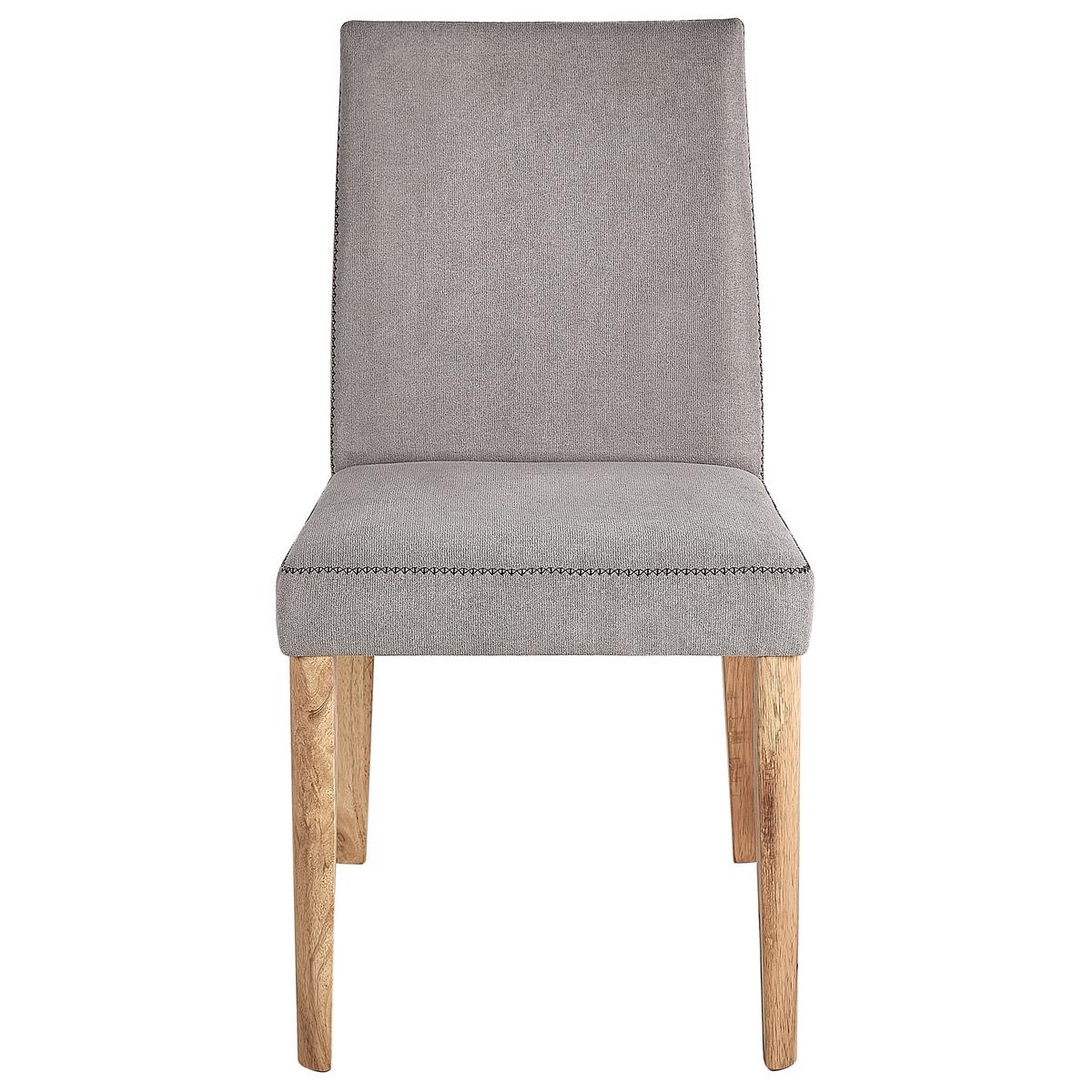 ESSZIMMERSTUHL 2er-Set Polsterbezug Grau Phola - Grau, Holz/Textil (46/87/55cm) - Beliani