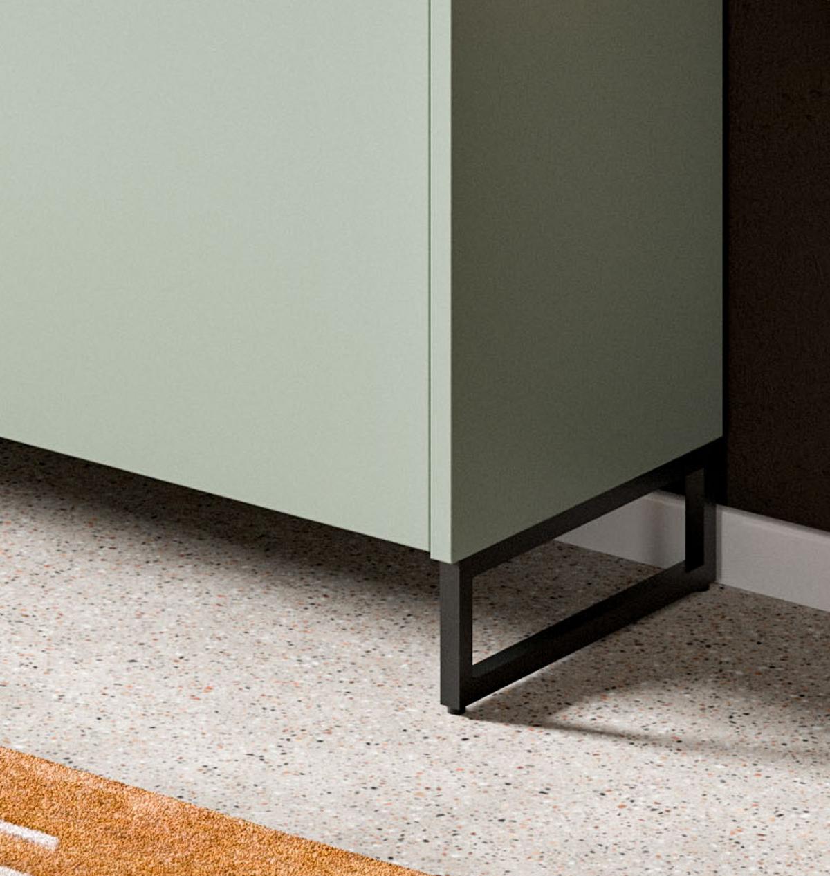 SCHUHSCHRANK Salbei grün, Artisan Eiche, Flur Kommode 90 x 97 cm, Soft-Close - Salbeigrün/Schwarz, Holzwerkstoff/Metall (90/97/38cm) - Inn.Furn
