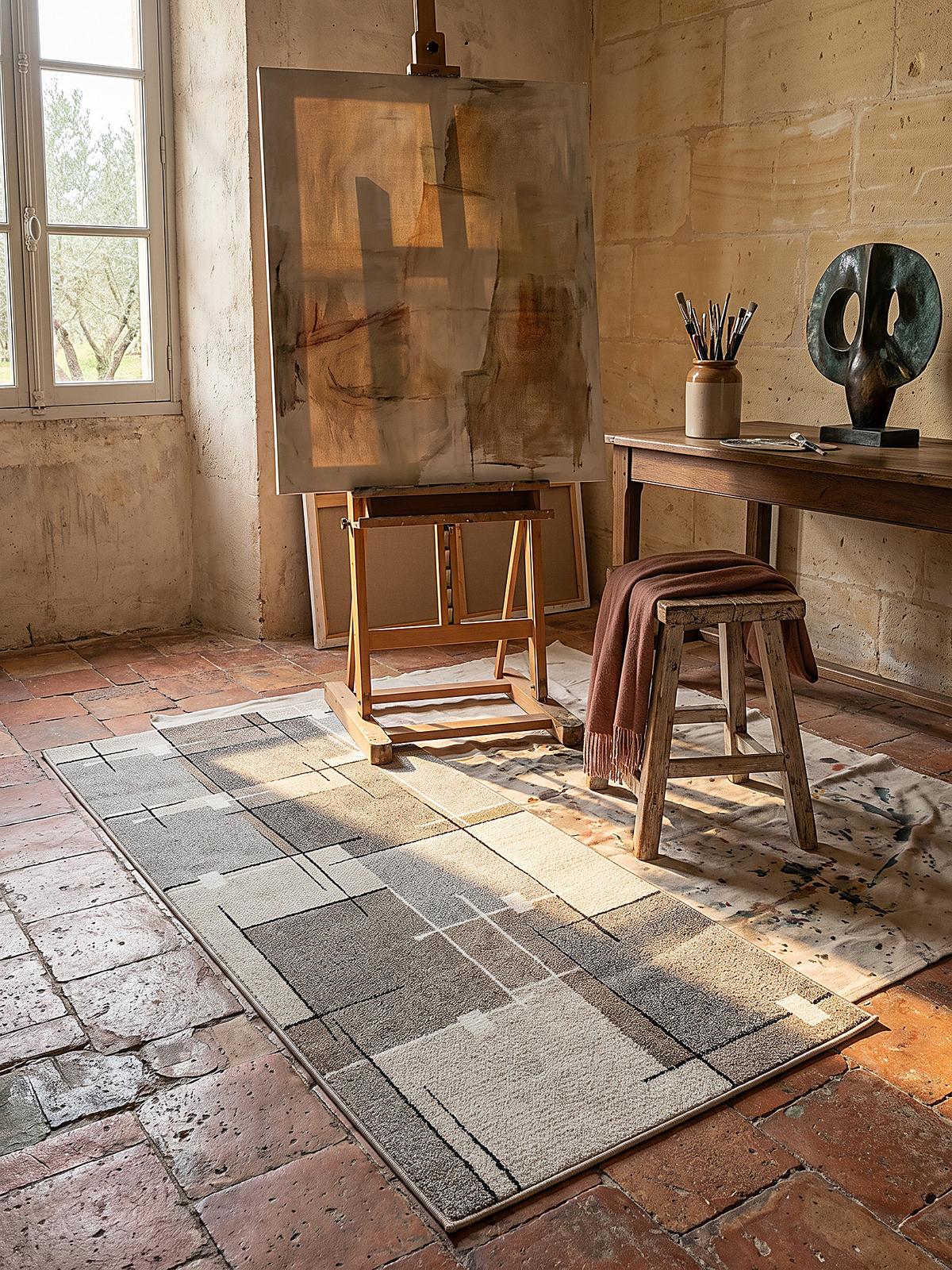 TEPPICH Niederflor Patchwork THUR Polypropylen Grau 80 x 140 cm - Beige, Textil (80/140cm) - KADIMA DESIGN