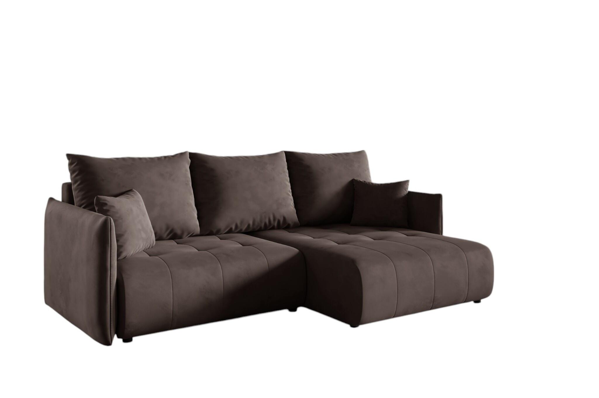 ECKSOFA Canio - Dunkelbraun, Holzwerkstoff/Textil (221/153cm) - Fun Möbel