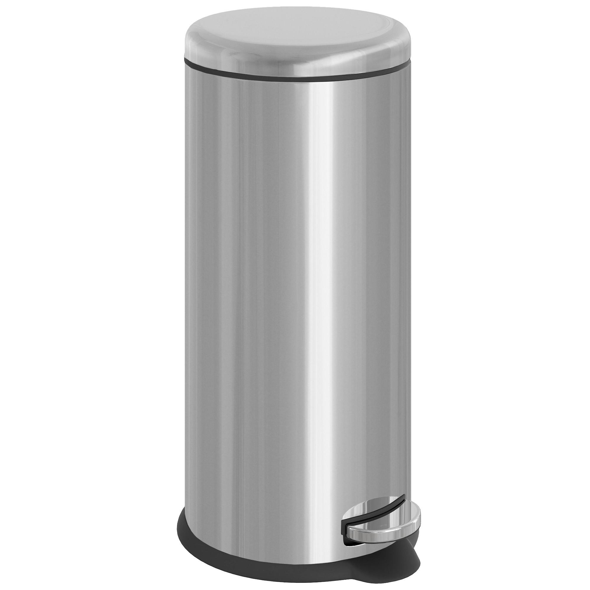 MÜLLEIMER, Edelstahl, Kunststoff, Silber - Silberfarben, Metall (29.2/62.9/29.2cm) - HOMCOM