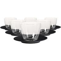 CAFÉ AU LAIT-SET Manufacture Rock schwarz 250 ml 6er Set - Schwarz, Glas/Keramik (0.25L) - Villeroy & Boch