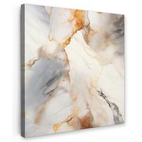 LEINWANDBILD Marmor - Grau - Gold Deko Wohnzimmer 20x20 cm - Weiß, Textil (20/20cm) - MuchoWow