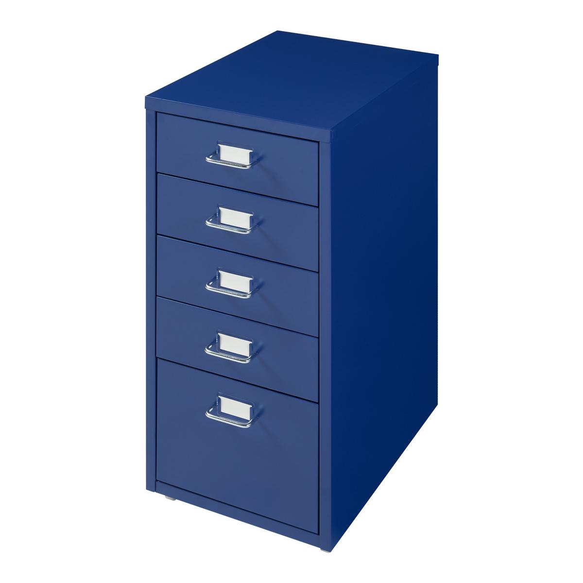ROLLCONTAINER Kökar - Blau, Metall (28/69/41cm) - [en.casa]