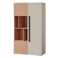 BÜCHERREGAL Largo mit 3 Türen und offenen Fächern, für Jugendzimmer, 90 cm, Kaschmir/Alpaca - Kaschmir/Koralle, Holzwerkstoff (90/157/40cm) - Beautysofa