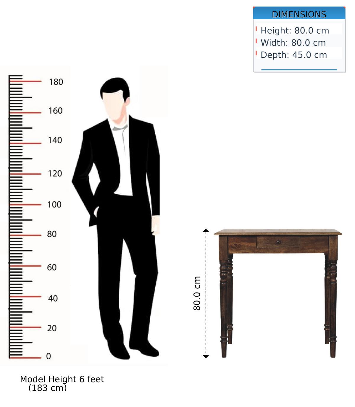 SCHREIBTISCH Klassisches Grau-Finish, 1 Schublade, Braun - Braun, Holz (80/45/80cm) - Artisan Furniture