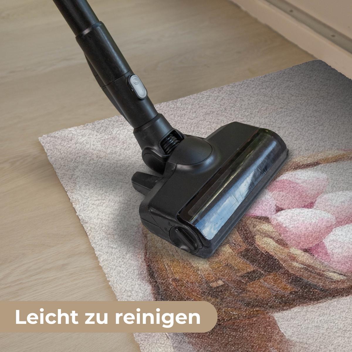 FUSSMATTE Korb - Eier - Rosa Schmutzmatte 60x40 cm - Beige, Kunststoff (40/60cm) - MuchoWow