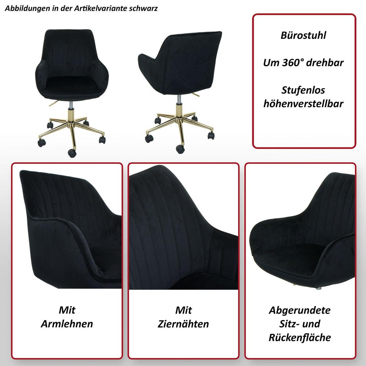 BÜROSTUHL MIT ARMLEHNE Altrosa - Altrosa, Textil (58/87/58cm) - MCW