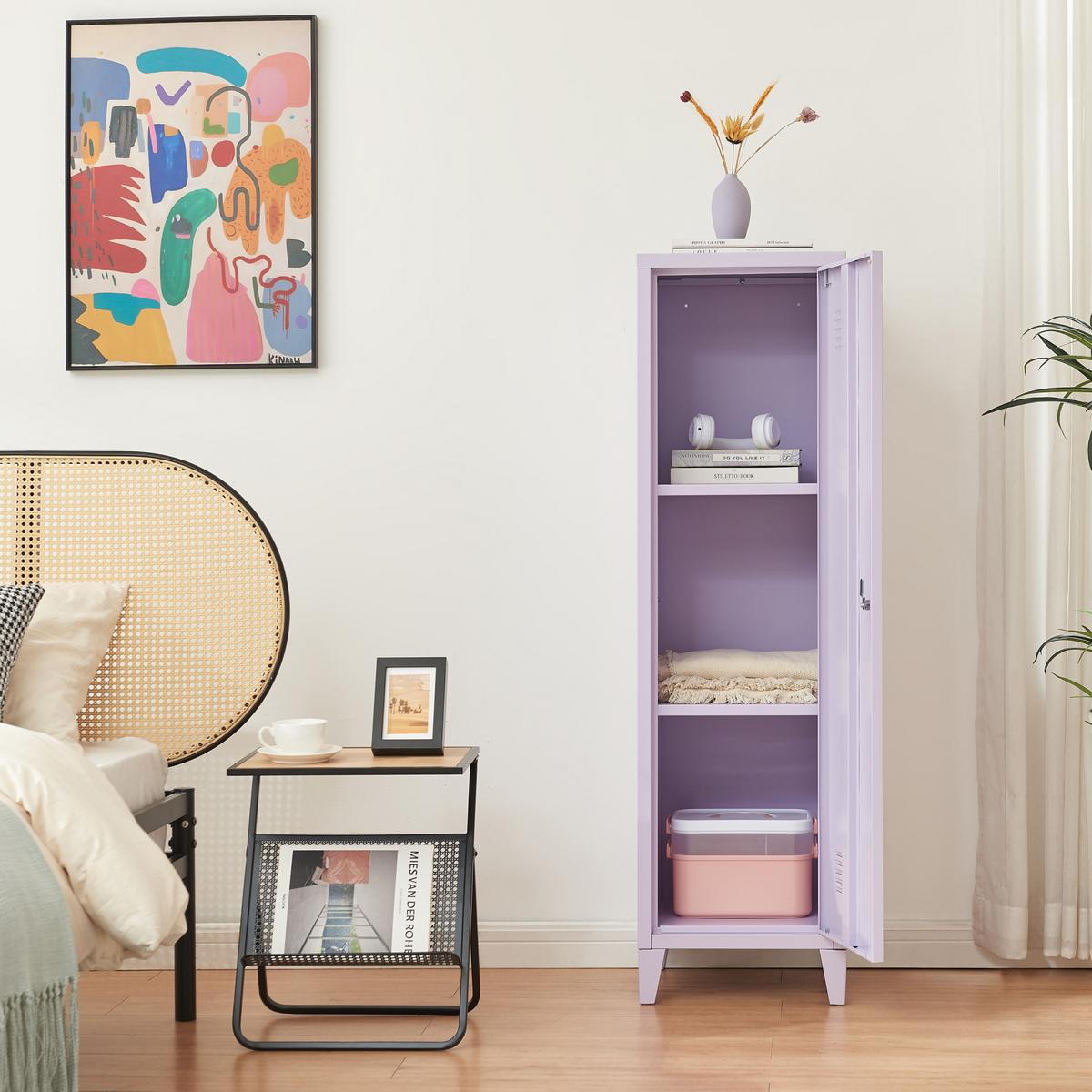 EINZELSPIND Kurikka - Lila, Metall (38/137/38cm) - [en.casa]