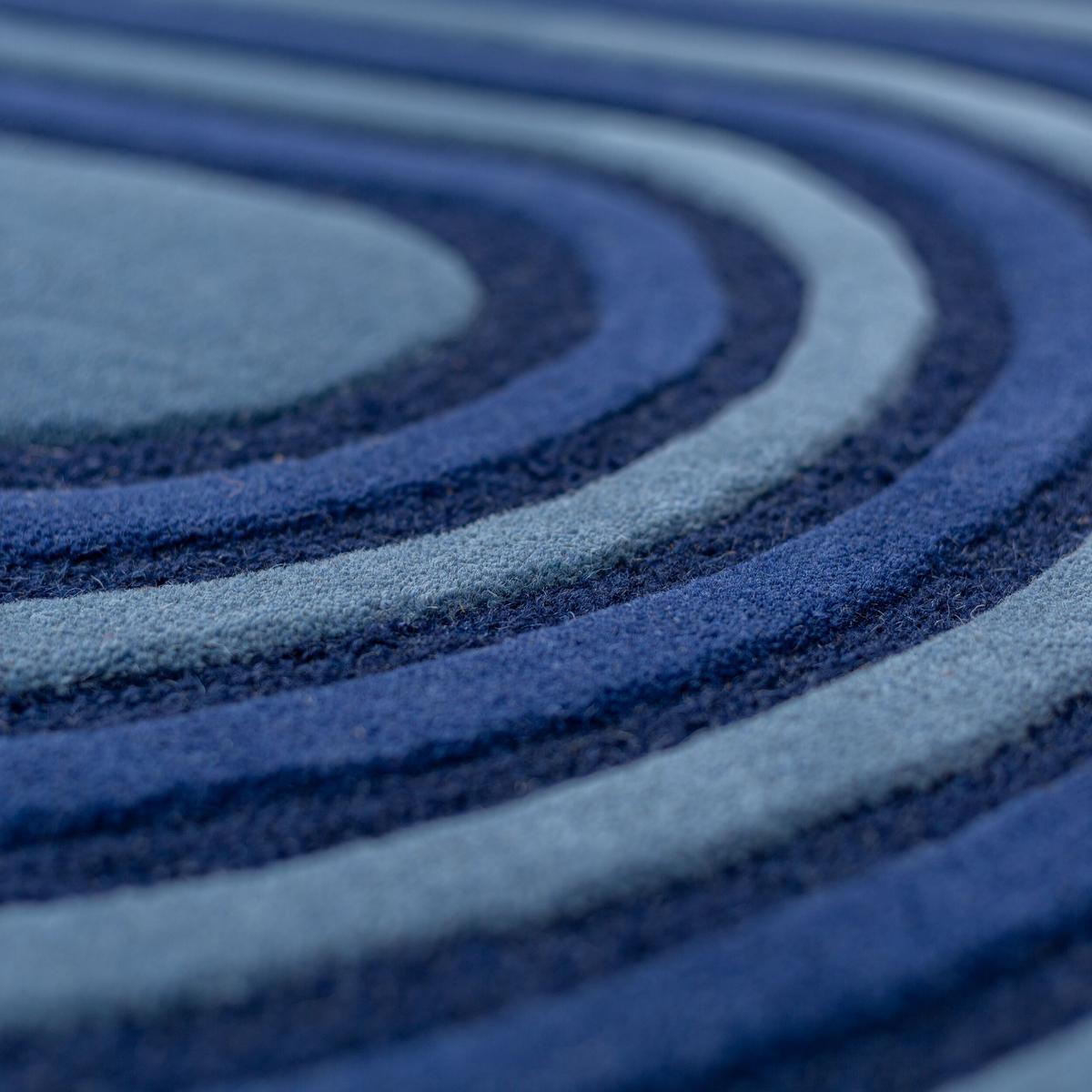 WOLLTEPPICH LEVEN, geometrisch, Blau, 150 x 240 cm - Blau, Textil (240/150cm) - KADIMA DESIGN