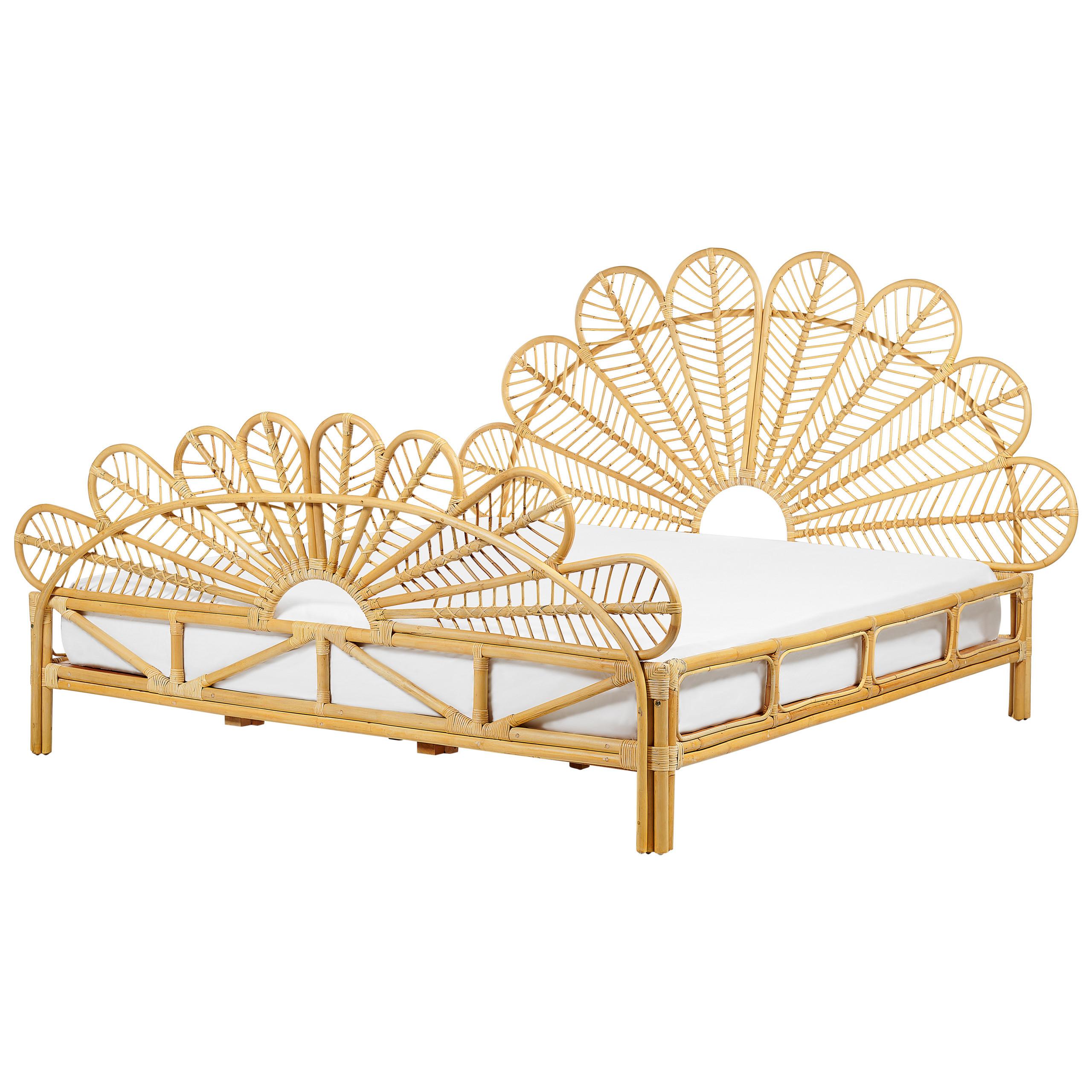 DOPPELBETT 180/200cm Heller Holzfarbton Florentine - Hellbraun, Naturmaterialien (180/200cm) - Beliani