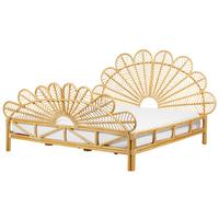 DOPPELBETT 180/200cm Heller Holzfarbton Florentine - Hellbraun, Naturmaterialien (180/200cm) - Beliani