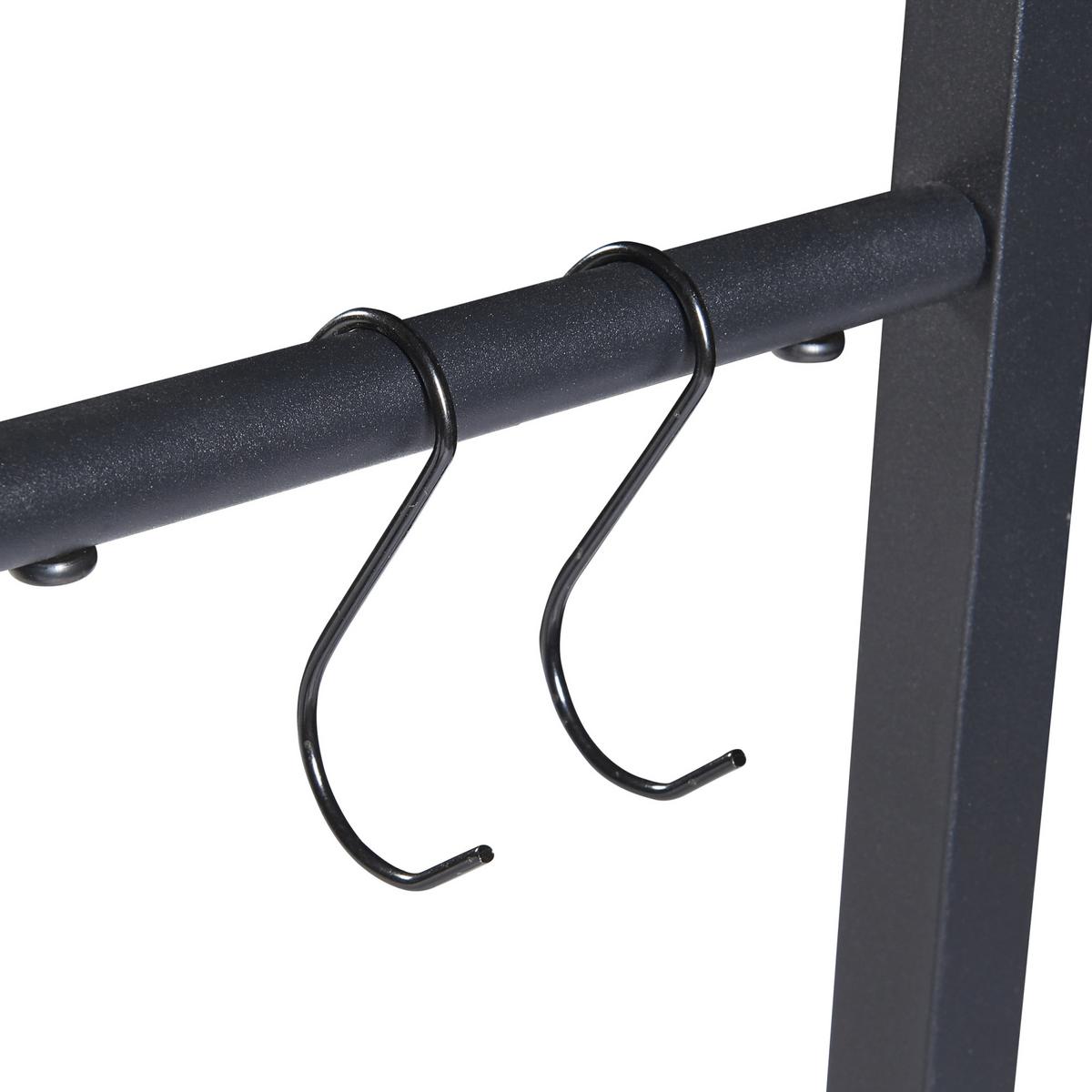 KAMINHOLZREGAL Kasan - Schwarz, Metall (100/150/25cm) - [en.casa]