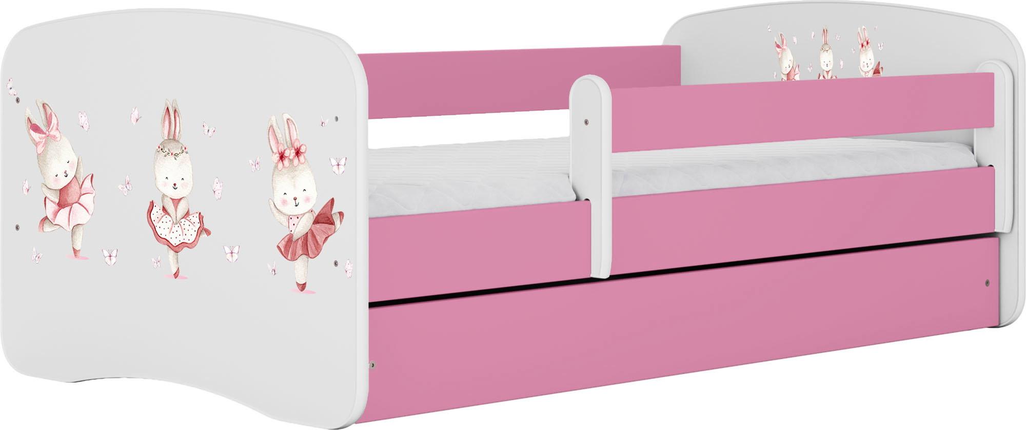 KINDERBETT Emily mit Schublade und Matratze, Rosa 80x160 cm - Altrosa, Holzwerkstoff (160/80cm) - WFL GROUP