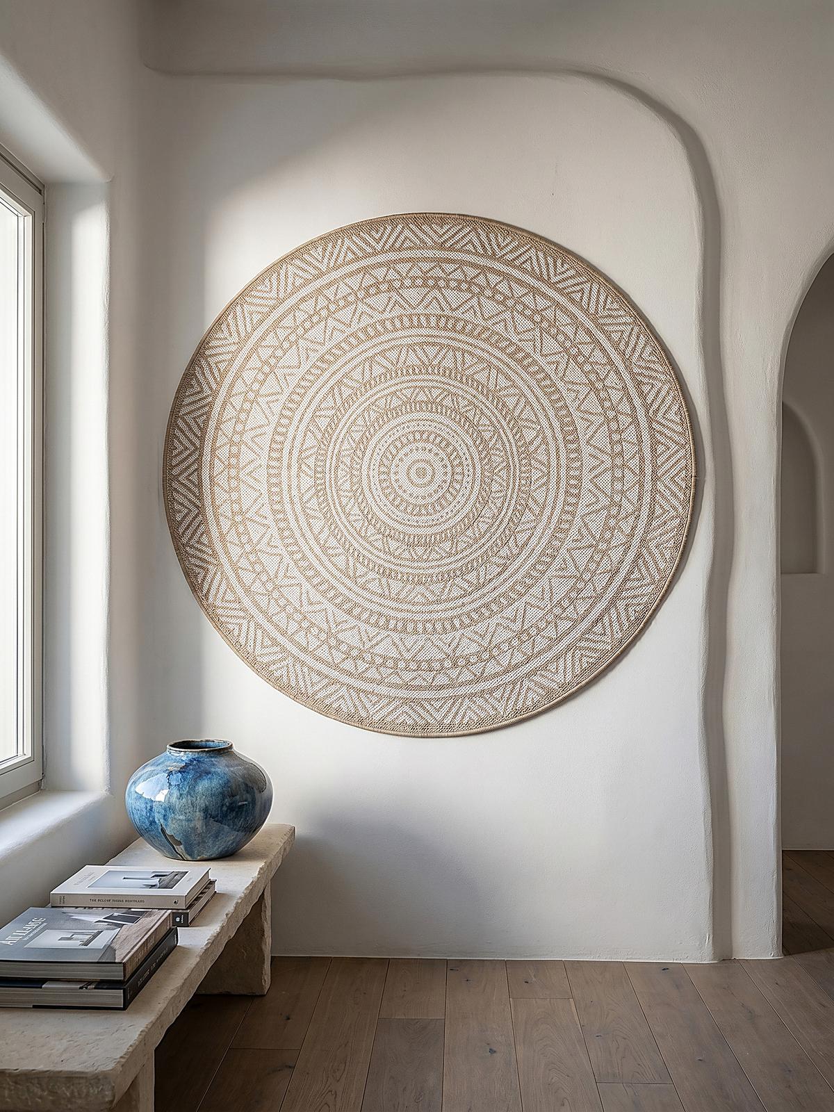 RUNDTEPPICH Orientalisch BORNO Polypropylen Natur 120 x 120 cm - Beige, Textil (120/120cm) - KADIMA DESIGN