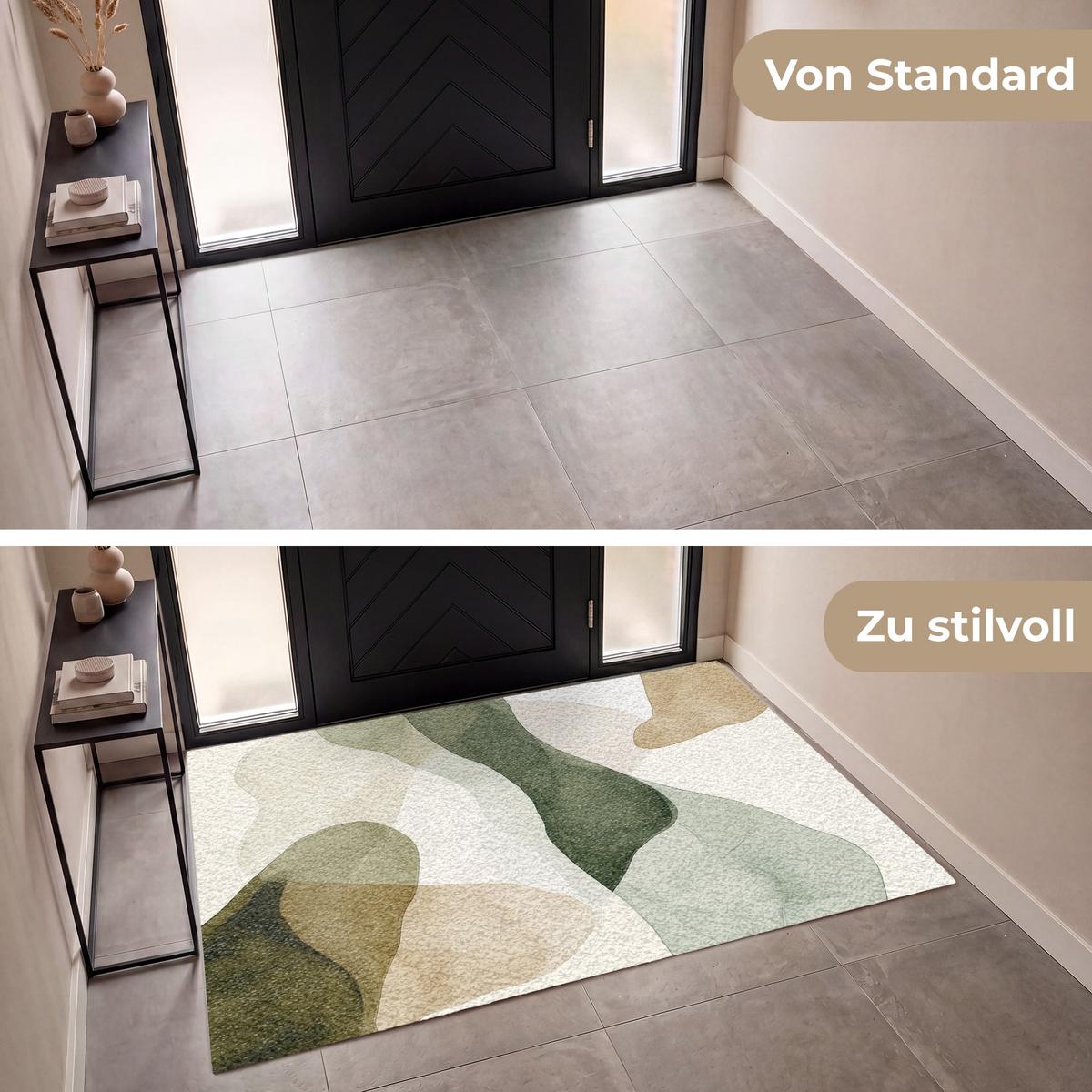 FUSSMATTE Japandi - Abstrakt - Grün Schmutzfangmatte 180x120 cm - Multicolor, Kunststoff (180/0.4cm) - MuchoWow