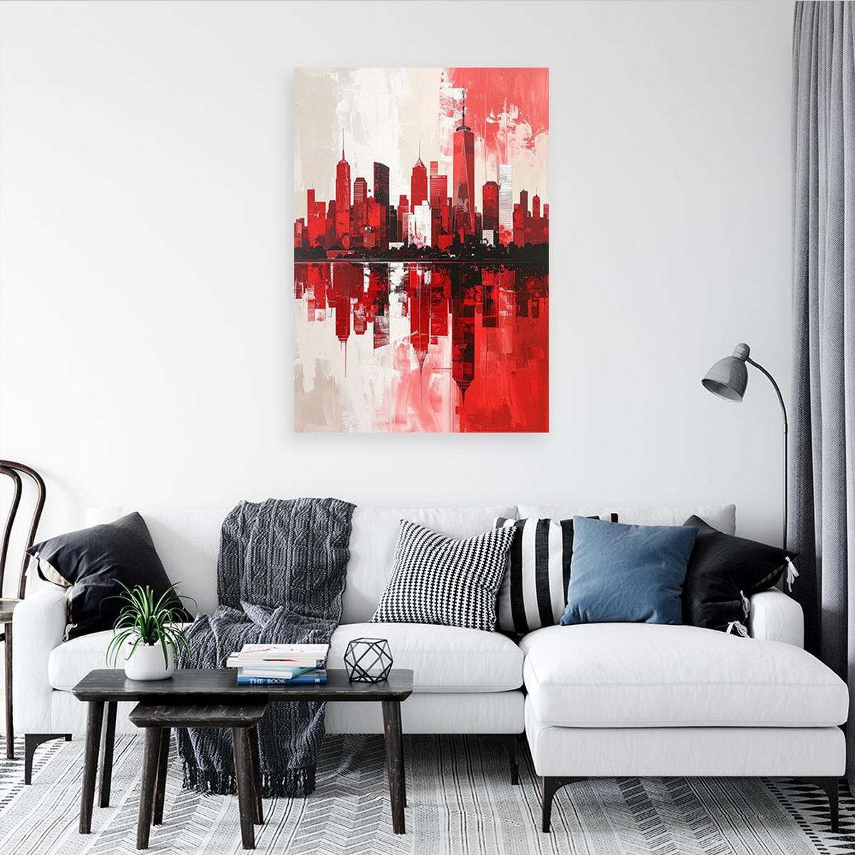 LEINWANDBILD Städte & Architektur 70x100cm - Rot, Textil (70/100cm) - Feeby