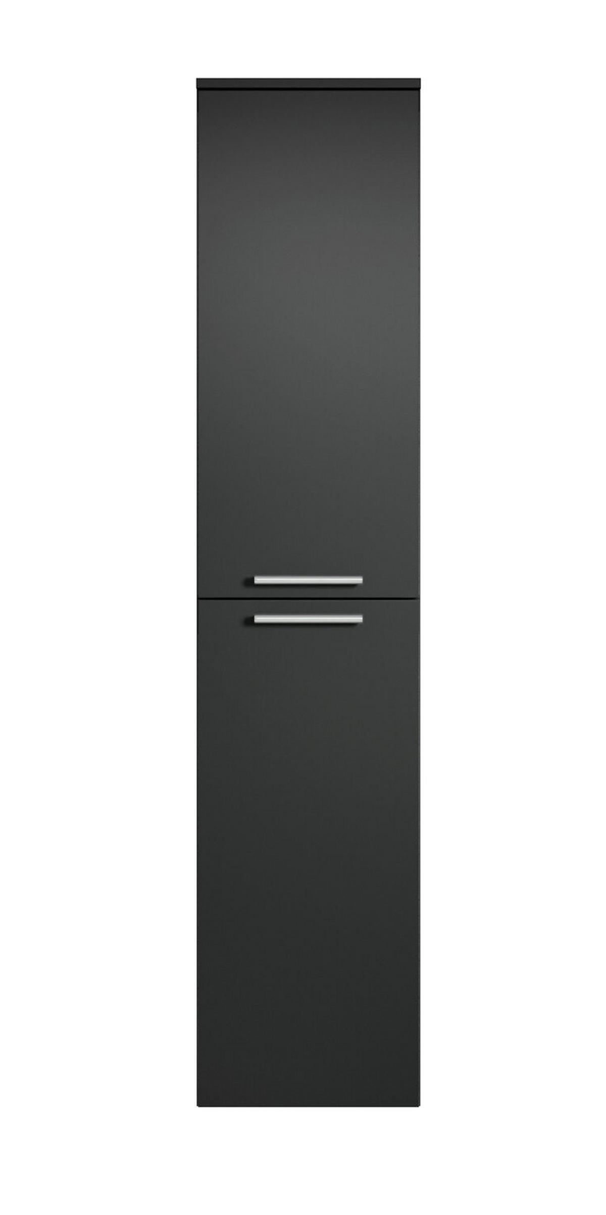 BADEZIMMERSCHRANK Saturnus mit 2 Türen Schwarz - 35 x 35 x 130 cm - Schwarz, Holz (35/130/35cm) - Badplaats